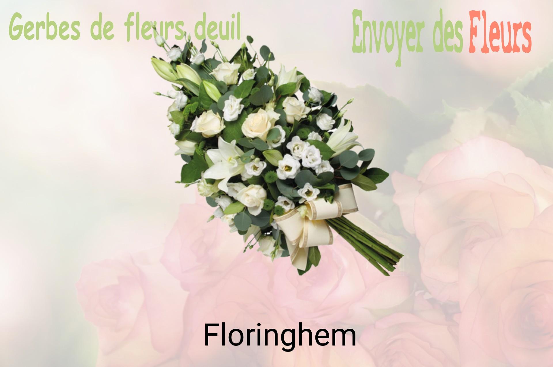 Gerbe de fleurs de deuil livrée à Floringhem